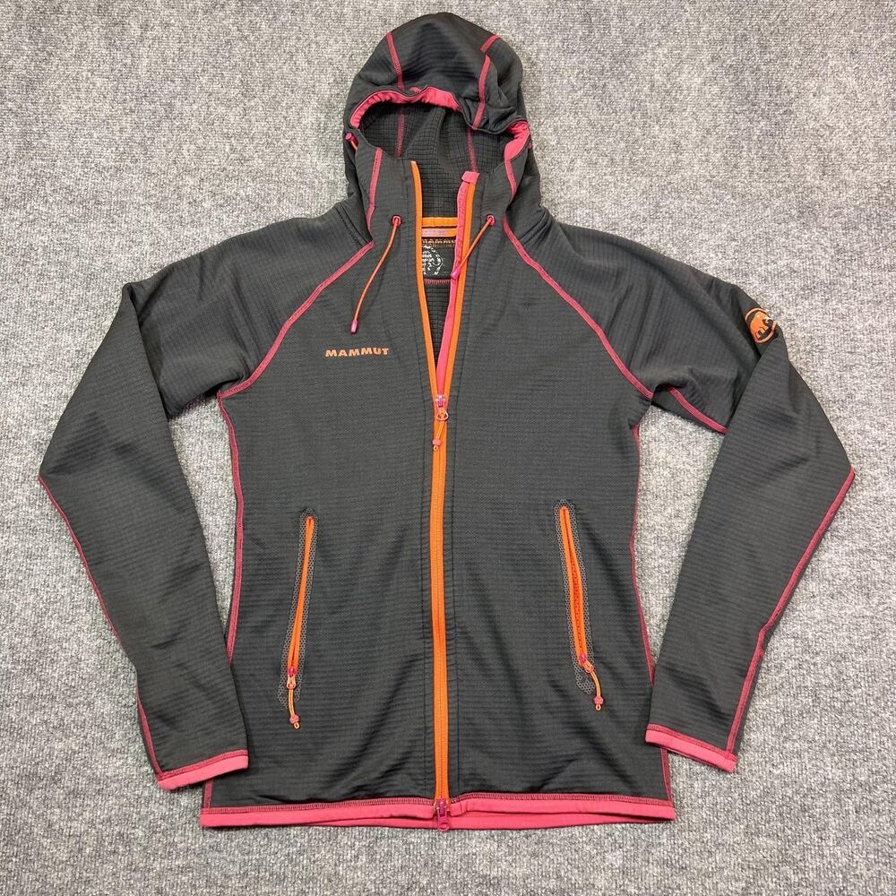Mammut Extreme Jacket Womens Medium Gray Hooded Fleece Full Zip Pockets